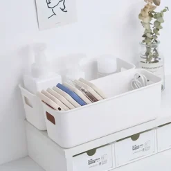 Enkel skrivebords mobiltelefon etui opbevaringsboks kosmetik diverse White