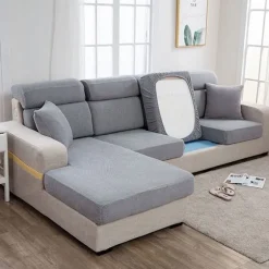 Ensfarvet Sofabetræk LYS GRÅ 1-SÆDER 1-SÆDER Light Gray 1 Seater-1 Seater
