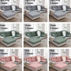 Ensfarvet Sofabetræk LYSEGRÅ 2 PERSONERS 2 PERSONERS Light Gray 2 Seater-2 Seater