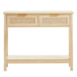 Entréebord - DUOKU - SR191632-1 - 2 Skuffer - Skydedør - Naturlig Rattan