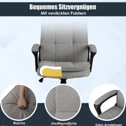 Ergonomisk kontorstol med armlæn og hjul Højdejusterbar drejestol Computerstol