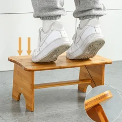 Ergonomisk toilet skammel til squat, bambuskonstruktion, vandtæt, skridsikker, robust squat skammel for forbedret siddestilling og fremmer blodcirkulationen | Fyndiq