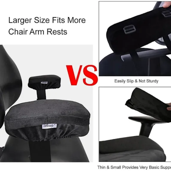 Ergonomiske Memory Foam Kontorstol Armlæns Puder, Komfortable Stole Armlænsbetræk Til Albuer Og Underarme Trykaflastningssæt Af 2