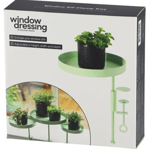 Esschert Design Plantebakke med klemme rund grøn M green 600