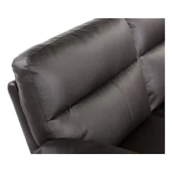 Fast sofa i genbrugs læder og PVC 
