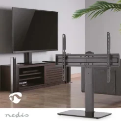 Fast TV Stand | 37 - 70 " | Maksimal vægt: 40 kg | Justerbare forudfastsatte højder | Hærdet Glas / Stål | Sort