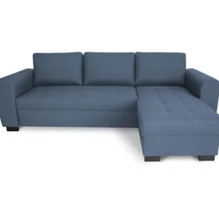 Fast vendbar 4-personers hjørnesofa - Blåt stof - L245 x D150 x H86 cm - HAMILTON - Fremstillet i Ukraine Blå