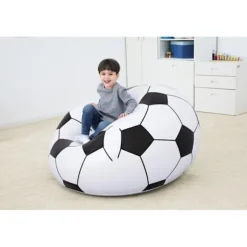 Fauteuilgonflabel Beanles fodboldbold stol - Bestway Sort og hvid