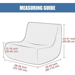 Fireside Stolebetræk, Strækbart Armløst Lounge Chaise Betræk Lazy Floor Sofa Sofabetræk Møbelbeskytter Sækkestol Sofabetræk med Elastisk Bund til L