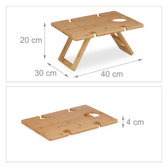 Firkantet picnic vinbord i bambus