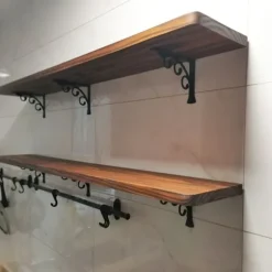 Flydende hyldebeslag L-formede hjørnehylder Holder SORT L sort