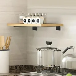 Flydende Hyldeknægte, 2 stk. Usynlige Boghyldeknægte, Flydende Hyldeknægt, Kraftig Knægt, 20 cm, Sort