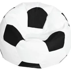 Fodbold Oxford Stof Børne Sækkestol Betræk Til Børn Udstoppede Dyr Opbevaring 3 Farver At Vælge Imellem - Hvid 80cm - På lager - God