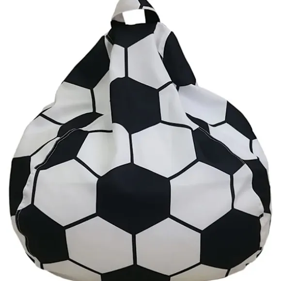Fodbold sækkestol betræk til børn uden fyld, sækkestol betræk til voksne, børnestørrelse - Stor opbevaring af udstoppede dyr 80x90cm No Filler