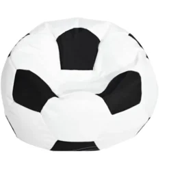 Fodbold-tema Oxford stof sækkestol betræk til børn, egnet til opbevaring af plysdyr. Fås i 3 farver - Hvid (80 cm) - Høj kvalitet.