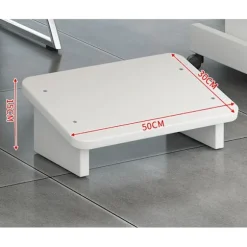 Fodskammel under bord Bænk polstret hvid, 50*30*15cm, 1 stk