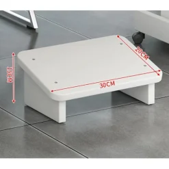 Fodskammel under bord Bænk polstret hvid, 50*30*15cm, 1 stk