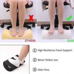 Fodstøtte under skrivebordet, ergonomisk fodstøttepude