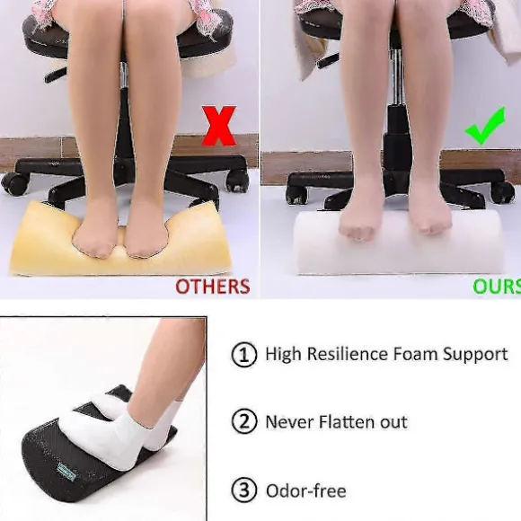 Fodstøtte under skrivebordet, ergonomisk fodstøttepude