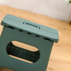 Foldbar Fodskammel Bærbar Stærk Pladsbesparende Plastik Fodstøtte til Voksne og Børn Lysegrøn