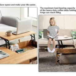 Foldbar Løftemekanisme - 2-delt, 50 kg/100 lb Kapacitet, Hæv Høj Kaffebord Løfte Ramme-m.3252