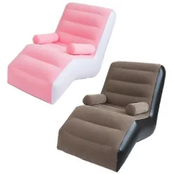 Foldbar Oppustelig Recliner med Armlæn - (Ingen Luftpumpe) (Khaki)