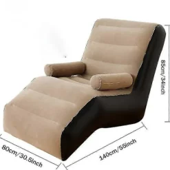 Foldbar Oppustelig Recliner med Armlæn - (Ingen Luftpumpe) (Khaki)