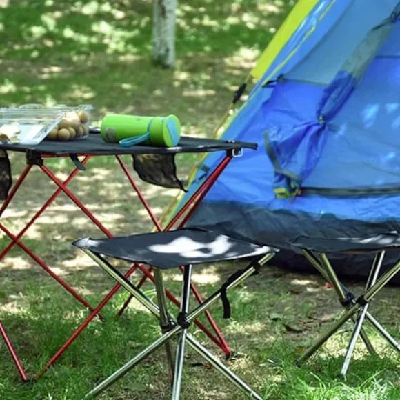 Foldbar Skammel Camping Foldbar Skammel Bærbar 4-benet Stol Letvægts til Fiskeri BBQ Picnic Udendørs Indendørs Køkken