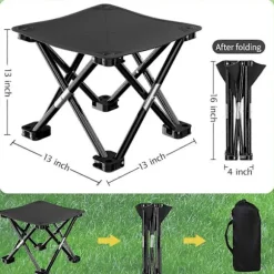 Foldbar Skammel Sammenklappelig Skammel Sammenklappelig Skammel Camping Skammel, Foldbar Skammel med Stabile Fødder og Bæretaske, Foldbar Skammel til Picnic Fiskeri | Fyndiq