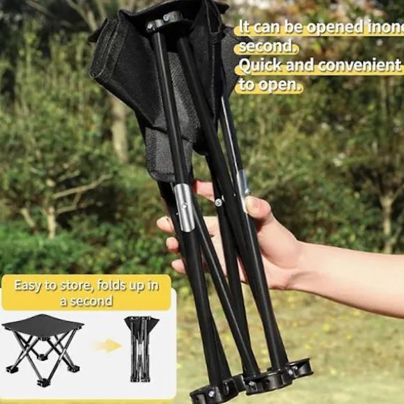 Foldbar Skammel Sammenklappelig Skammel Sammenklappelig Skammel Camping Skammel, Foldbar Skammel med Stabile Fødder og Bæretaske, Foldbar Skammel til Picnic Fiskeri | Fyndiq