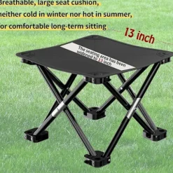 Foldbar Skammel Sammenklappelig Skammel Sammenklappelig Skammel Camping Skammel, Foldbar Skammel med Stabile Fødder og Bæretaske, Foldbar Skammel til Picnic Fiskeri | Fyndiq