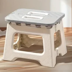 Foldbar skammel/fodstøtte, letvægt, robust, skridsikker, indendørs/udendørs Grå