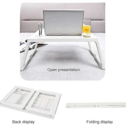 Foldbart Laptopbord til Seng, Skriveborde til Skødet Seng Laptops Bakker til Spisning og Laptop Stand Skødebord, Com