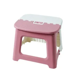 Foldeskammel Stabil Struktur med Håndtag God Bæreevne Bærbar Camping Vandrekammel Hjemmeforsyning Pink L