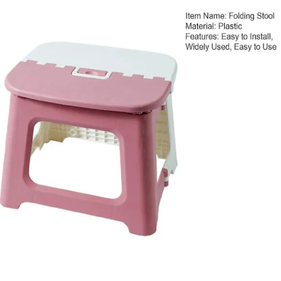 Foldeskammel Stabil Struktur med Håndtag God Bæreevne Bærbar Camping Vandrekammel Hjemmeforsyning Pink L