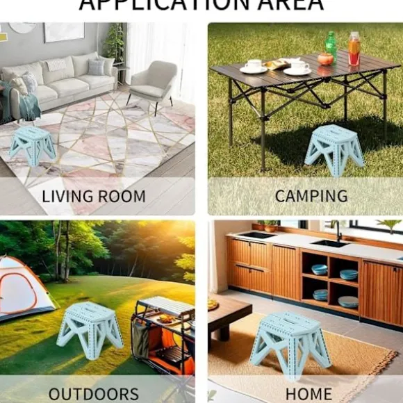 Foldeskammel til børn og voksne, skridsikker og holdbar plastikskammel, camping skammel, multifunktionelle skamler