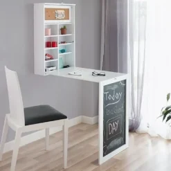 Foldevæg skrivebord - hvid - 50 x 155 x 93 cm White