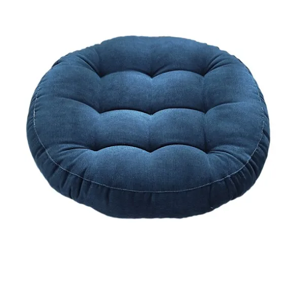 Fortykket fløjlsrund tatami pude (45*45cm) Starry sky blue