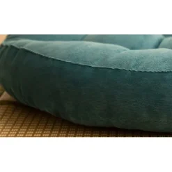 Fortykket fløjlsrund tatami pude (45*45cm) Starry sky blue