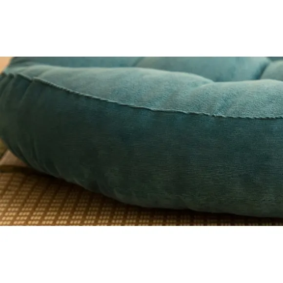 Fortykket fløjlsrund tatami pude (45*45cm) Starry sky blue
