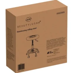 Frisørskammel med fodstøtte, højdejusterbar 43-54 cm, PU-læder Black