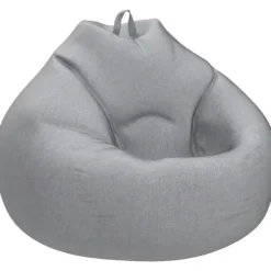 Fyldt dyreopbevaringspose (uden fyld) Ekstra blød sækkestolbetræk - Bomuldslinned Memory Foam Sækkestolbetræk, M