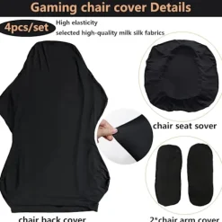 Gaming stolbetræk - 4 dele Cover/Gaming stolbetræk