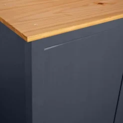 Garderobe - Bakke - 2 døre - 1 skuffe og hylde - Massiv grå fyr 89x50x170 cm Grå