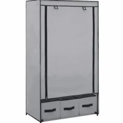 Garderobe - Eksklusiv Hus - Grå - 87 x 49 x 159 cm - Non-vævet stof & jernrør Grå
