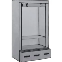 Garderobe - Eksklusiv Hus - Grå - 87 x 49 x 159 cm - Non-vævet stof & jernrør Grå