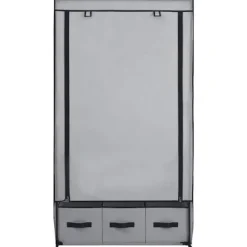 Garderobe - Eksklusiv Hus - Grå - 87 x 49 x 159 cm - Non-vævet stof & jernrør Grå