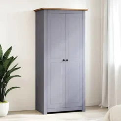 Garderobe - Panama - Grå - Massiv fyr - 80 x 50 x 171,5 cm Grå