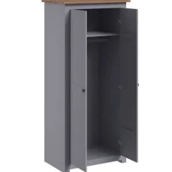 Garderobe - Panama - Grå - Massiv fyr - 80 x 50 x 171,5 cm Grå