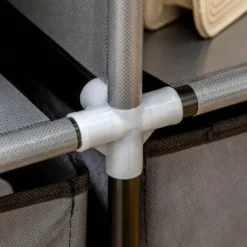 Garderobe Foldbart Stofskab, Foldeskab Med Lynlås, Non-Woven Stof, Mørkegrå, 125X43X162,5Cm